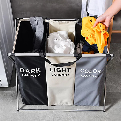 3 section foldable laundry basket laundry hamper clothes sorter toys organizer0735940249867_03c_MP