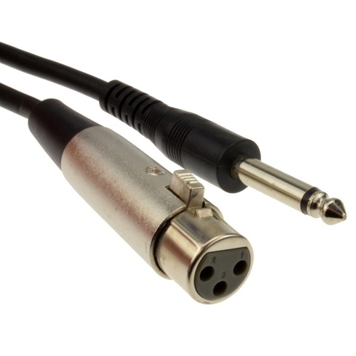 635mm mono jack plug to xlr socket microphone cable 2m 003609