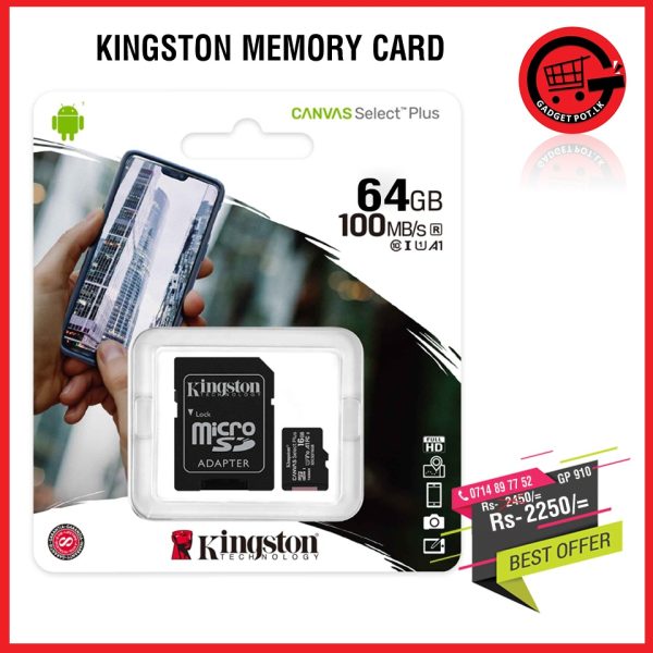KINGSTON MEMORY CARD 64GB GP 910 600x600