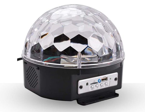 MP3 Bluetooth LED Crystal Magic Ball Light no light front 