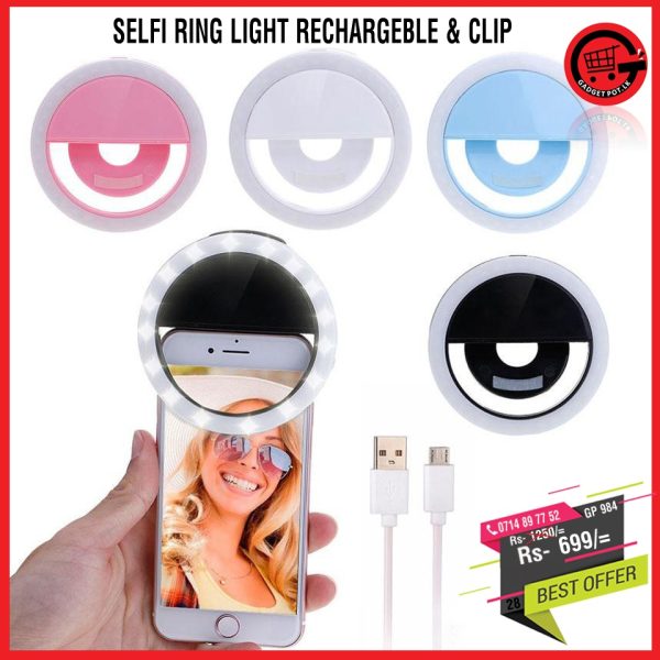 SELFI RING LIGHT RECHARGEBLE CLIP GP 984 600x600