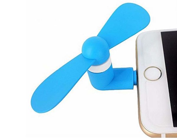 USB FAN SMALL BLUE WITH PHONE 