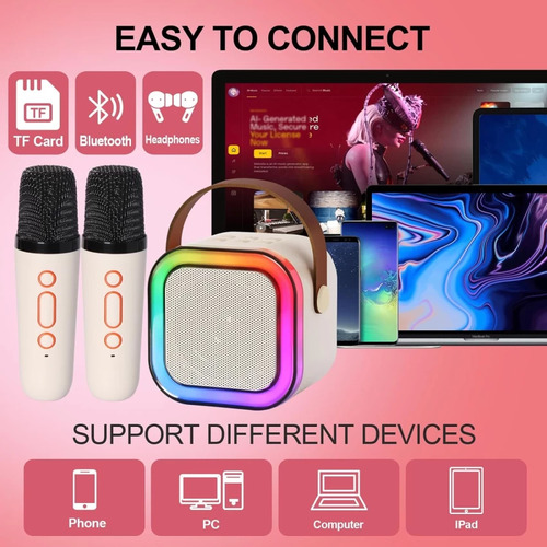 k12 mini karaoke toy speaker with 2 wireless microphone for kids original imagyfffskjhrhhz