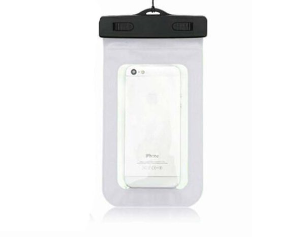 waterproof phone bag white back 