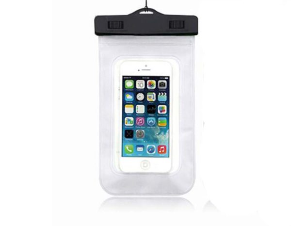 waterproof phone bag white front 