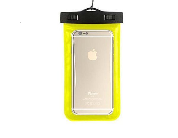 waterproof phone bag yellow back 