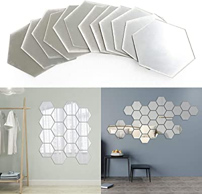 12PCS HEXAGON Mirror Wall Sticker