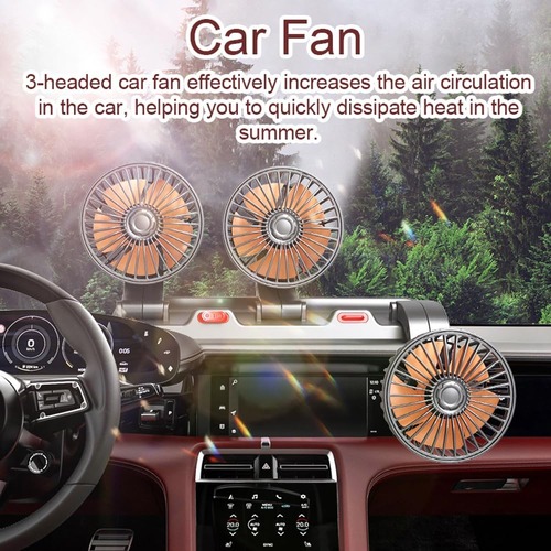 12v 360?? Adjustable Side Vehicle 3-Head Fan