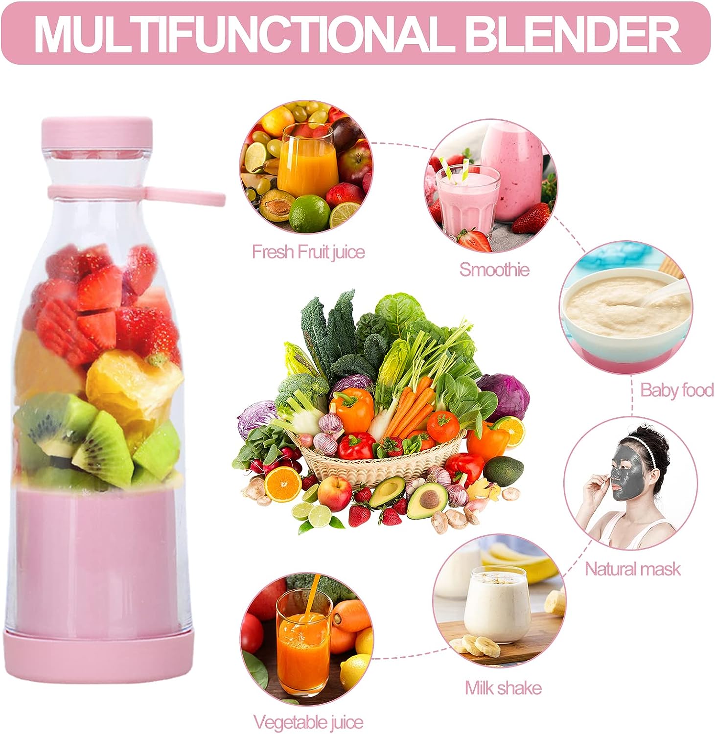 Rechargeable Blender Mixer Smoothie Maker