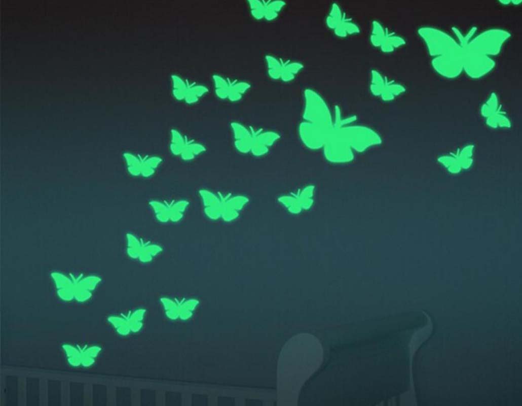 GLOWING BUTTERFLY WALL STICKER 30pcs