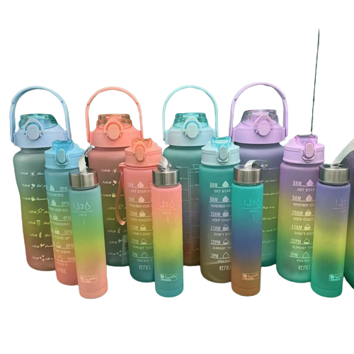 3pcs Set Sports Large Capacity Water Bottle