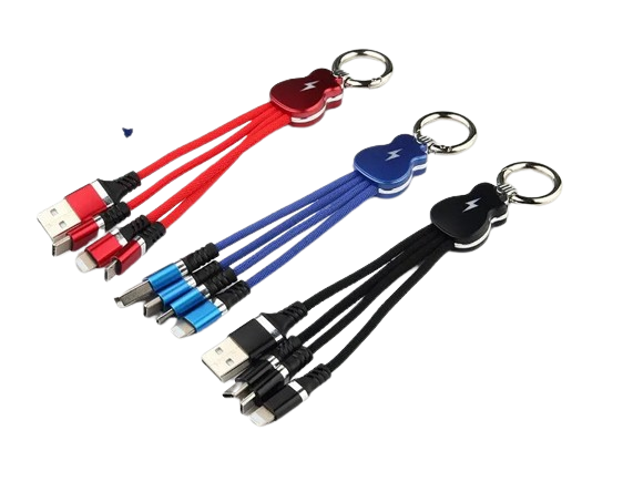 3 in 1 Charging Cable ??? USB Micro Type C Multi Key Chain Portable Power Bank Cable