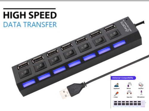 High Speed 7 Port USB Hub 2A